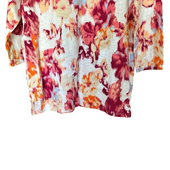 Chico’s Floral T-Shirt 3/4 Sleeves Crew Neck Casual Women's Size Large - Picture 5 of 14